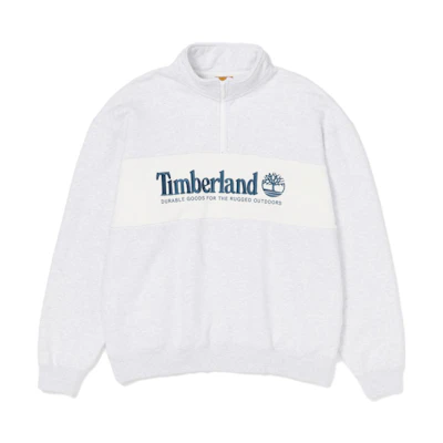 Timberland FW23 +81 3 Series Half-Zip Logo Embroidered Pullover White/Grey Unisex A6217-052
