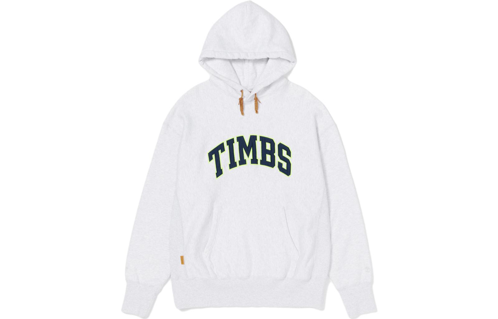 Timberland FW23 +81 3 Series Nylon Patch Drawstring Hoodie Unisex White/Grey A61ZU-052