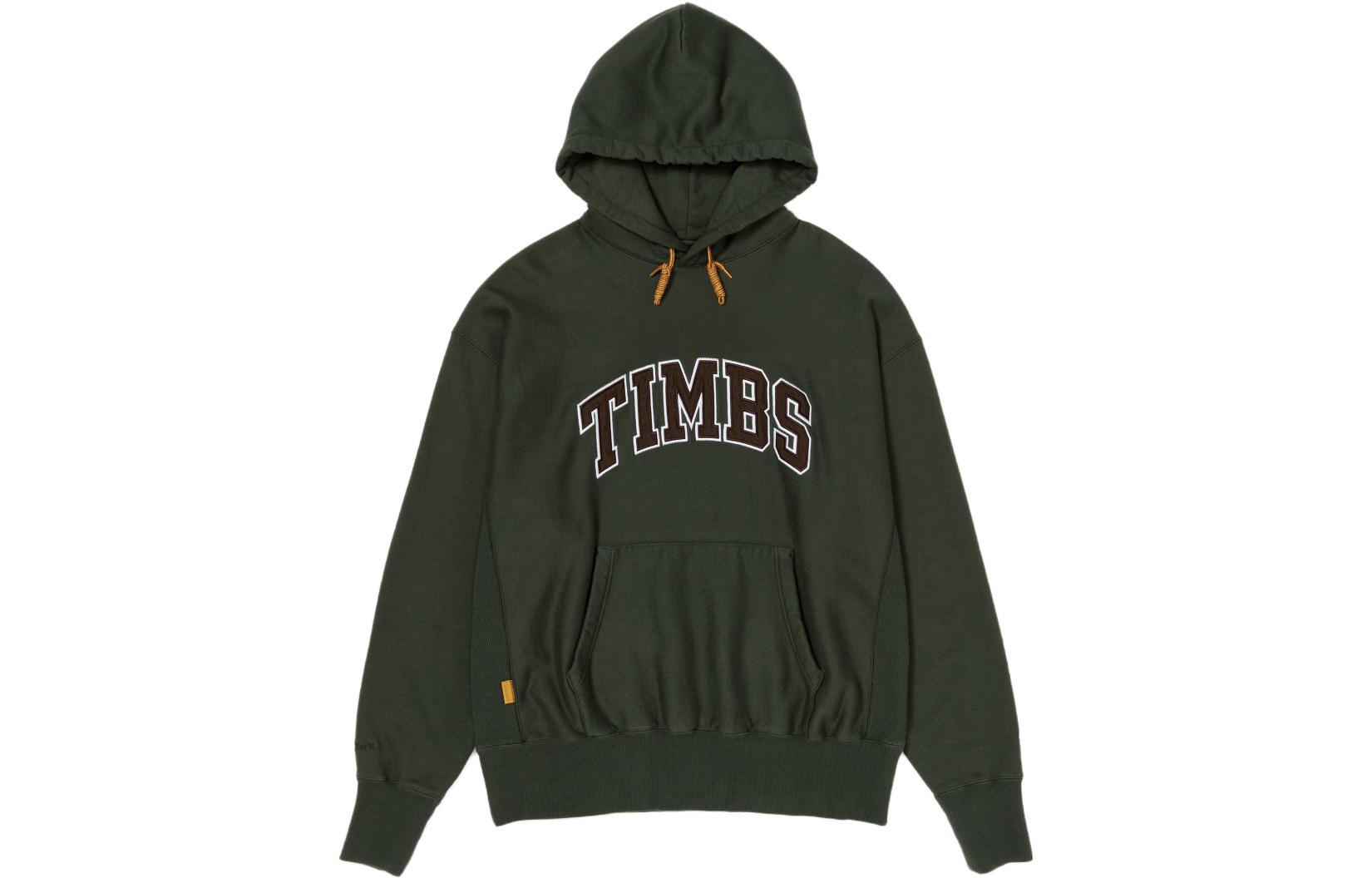 Timberland FW23 +81 3 Series Nylon Patch Letter Hoodie Unisex Green A61ZU-U31