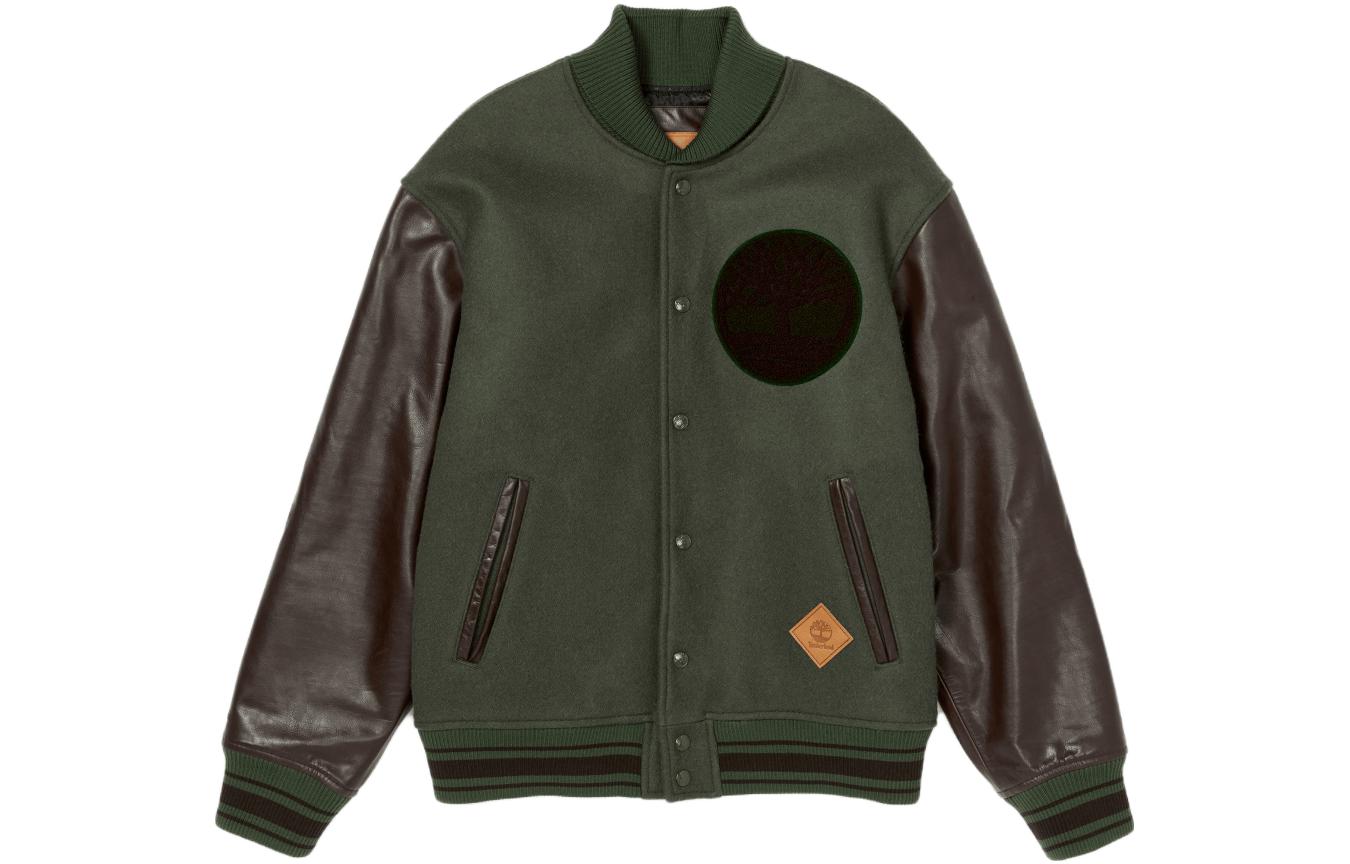 Timberland FW23 +81 3 Series Tree Logo V-Neck Jacket Unisex Dark Green A6UEE-U31
