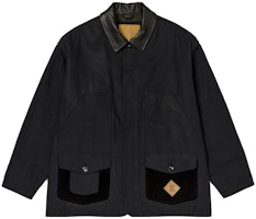 Timberland FW23 +81 Corduroy Panel Leather Work Jacket Unisex Black. A6UF2-001 Timberland FW23 +81 Corduroy Panel Leather Work Jacket Unisex Black. A6UF2-001