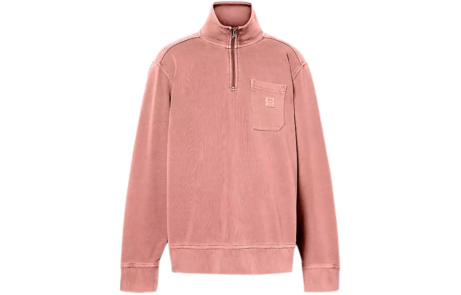 Timberland Garment Dye Quarter-Zip Sweatshirt Pink Pullover Long Sleeve A5UA7-EG6
