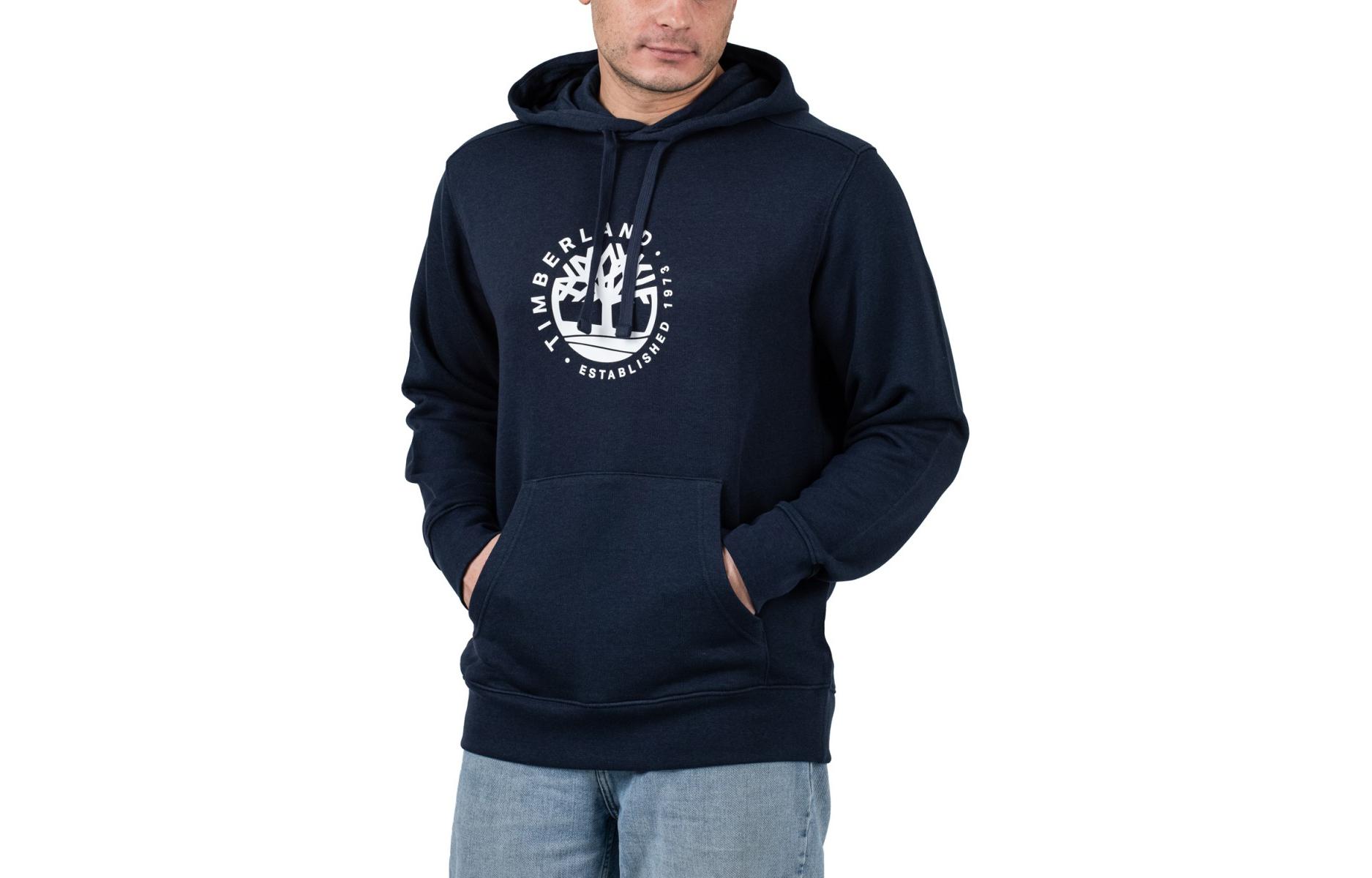 Timberland Graphic Print Hoodie Navy Blue Long Sleeve Sweatshirt TB0A65UN433