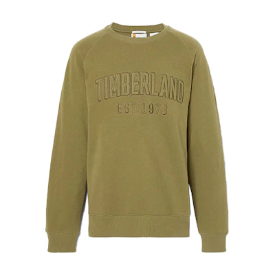 Timberland Green Crewneck Pullover with Alphanumeric Embroidery A669D-V46