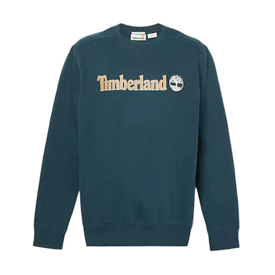 Timberland Green Crewneck Sweatshirt with Letter Print Long Sleeves A5UJY-433