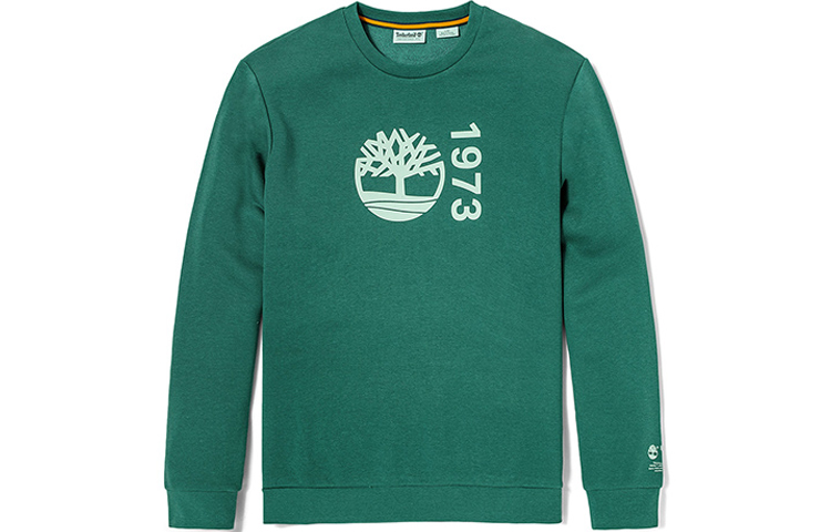 Timberland Green Crewneck Sweatshirt with Tree Logo Print A42YR-J74