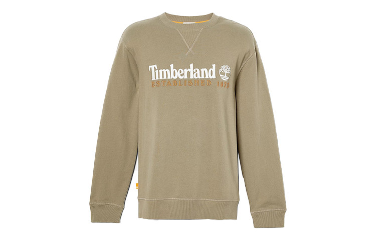 Timberland Green Crewneck Sweatshirt with Tree Logo and Letter Print A2FEQ-590