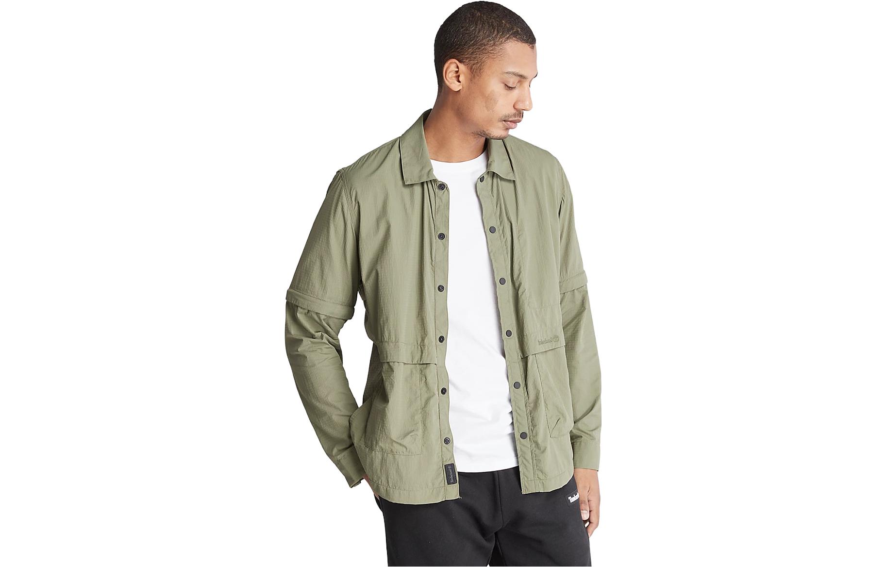 Timberland Green Detachable Sleeve Collared Jacket for Men A68C9-590