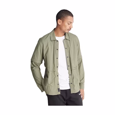 Timberland Green Detachable Sleeve Collared Jacket for Men A68C9-590