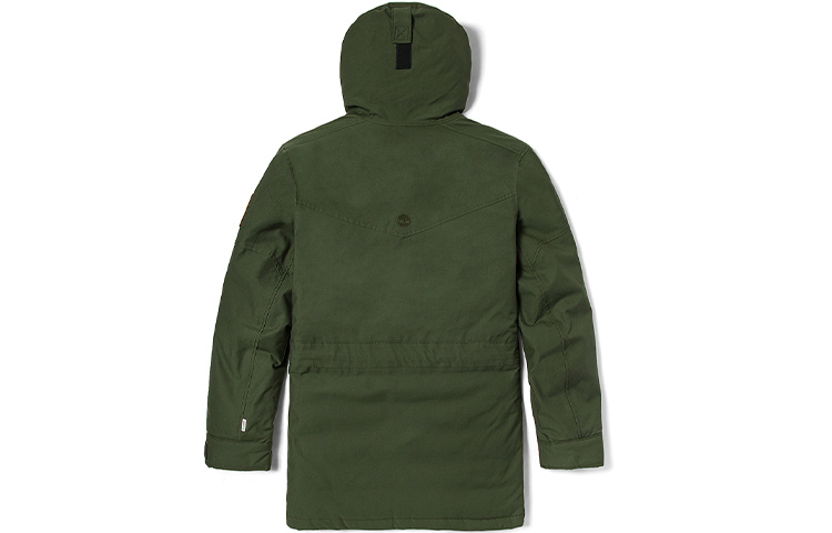 Lookbook Timberland Green Geometric Hooded Long Down Jacket Winter Coat A22UH-U31
