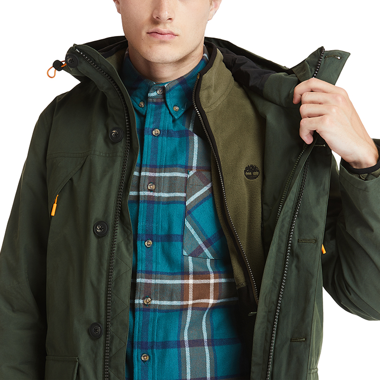 Timberland Green Outdoor 3-in-1 Long Logo Hooded Multi-pocket Jacket. A2BBE-U31 圖 10