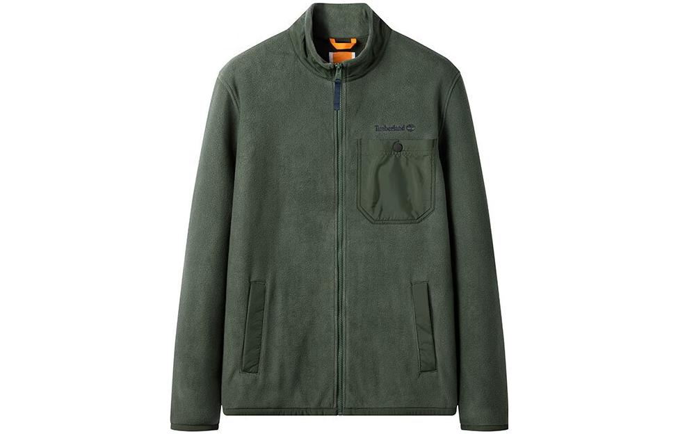 Timberland Green Outdoor Knit Jacket with Solid Color Design A6NZ1-U31