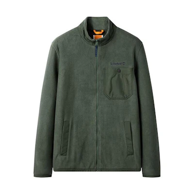 Timberland Green Outdoor Knit Jacket with Solid Color Design A6NZ1-U31