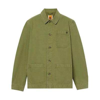 Timberland Green Washed Canvas Collared Jacket A5TH3-EG5