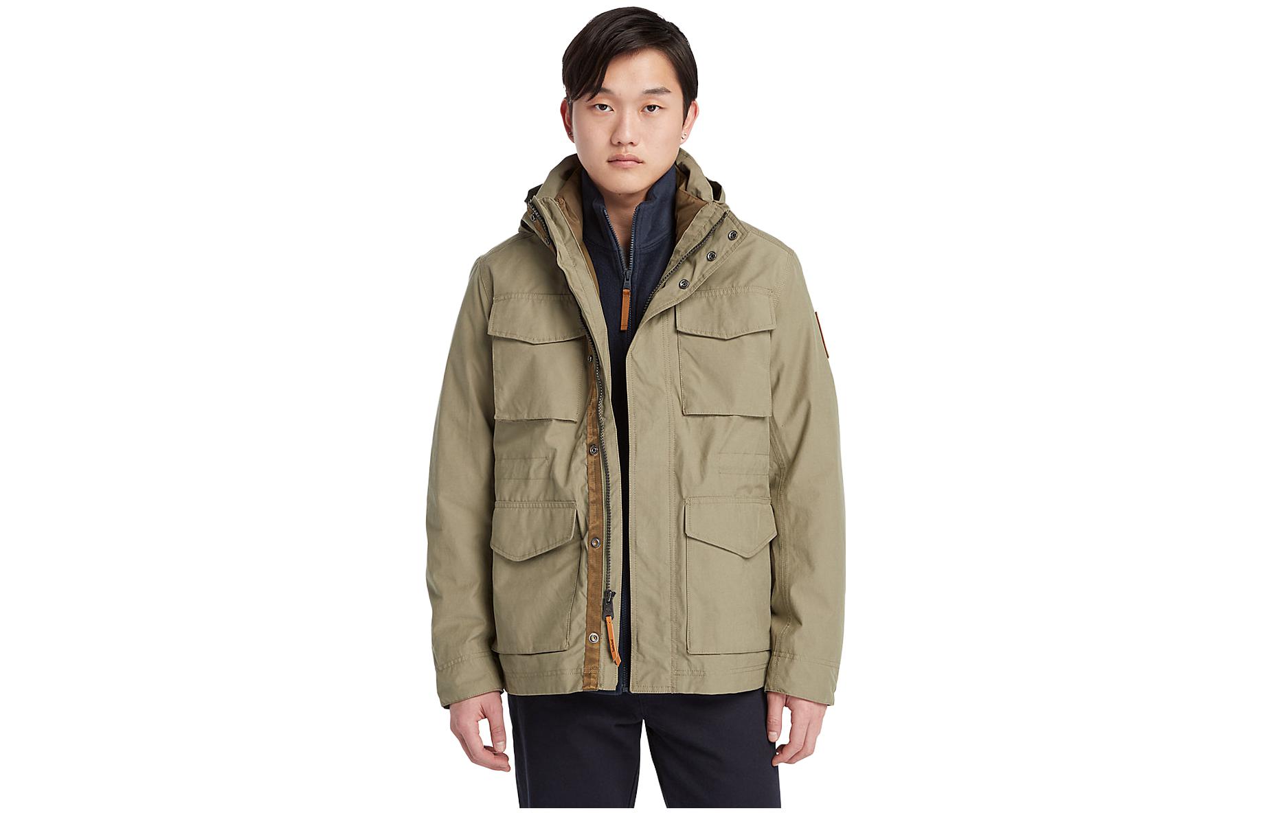 Timberland Green Waterproof Windproof 3-in-1 Jacket with Multi Pockets A6NDW-590