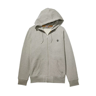 Timberland Grey Hoodie Jacket with Solid Logo Embroidery A2F6Y-052