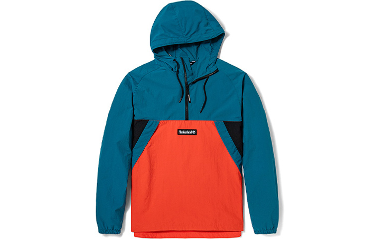 Timberland Half-Zip Pullover Jacket Blue Orange Colorblock A2BUU-CE0