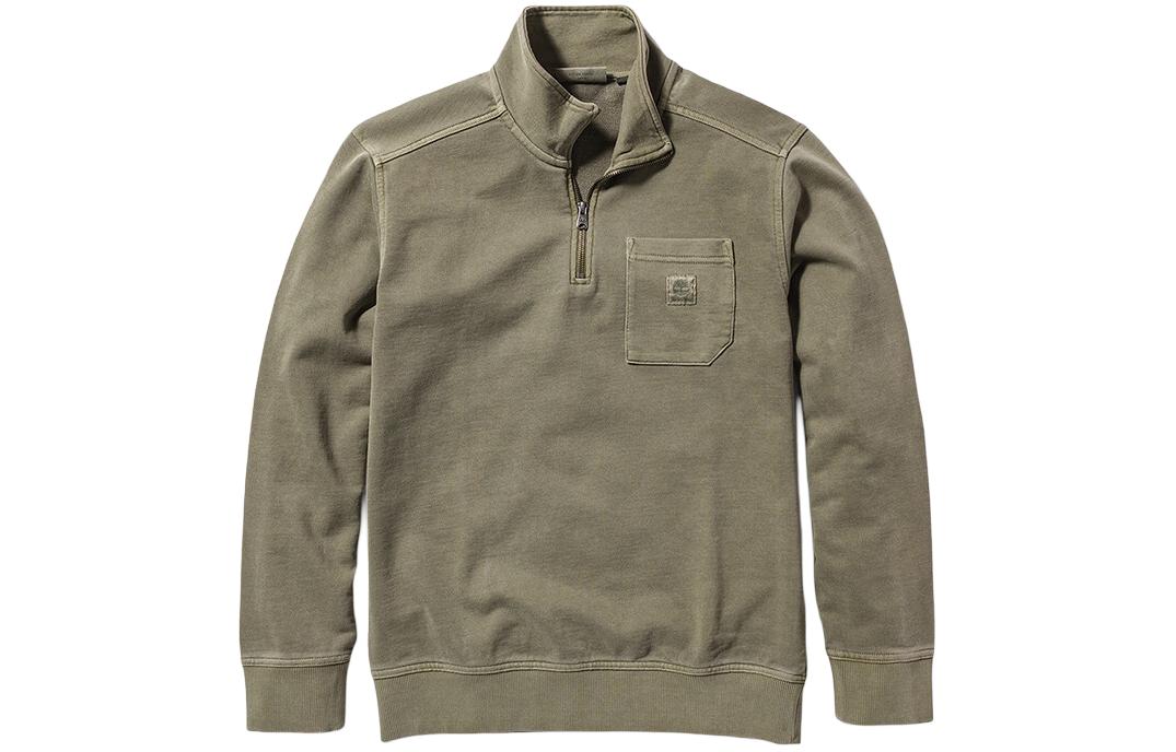 Timberland Half-Zip Pullover Sweatshirt Cassel Green Casual Top A42MF-590 圖 2