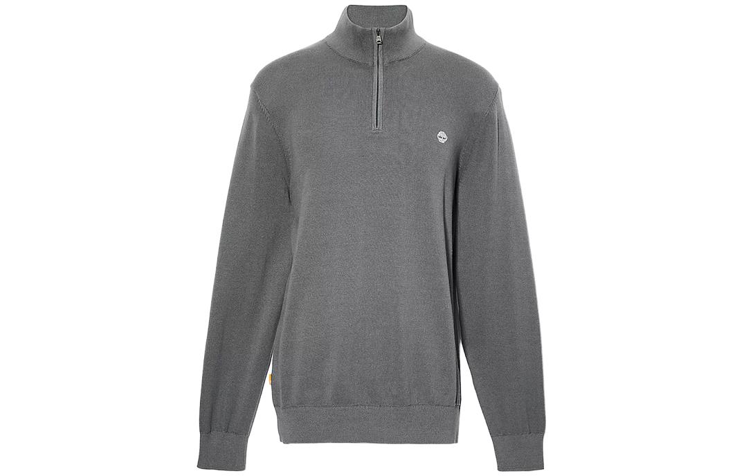 Timberland Half-Zip Pullover Sweatshirt Solid Logo Dark Grey A2BMX-U14