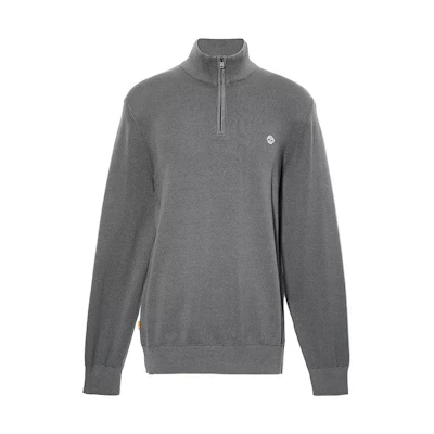 Timberland Half-Zip Pullover Sweatshirt Solid Logo Dark Grey A2BMX-U14