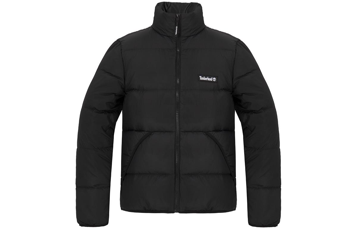 Timberland High-Neck Jacket Black with Solid Logo Print A5Z16-001