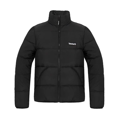 Timberland High-Neck Jacket Black with Solid Logo Print A5Z16-001