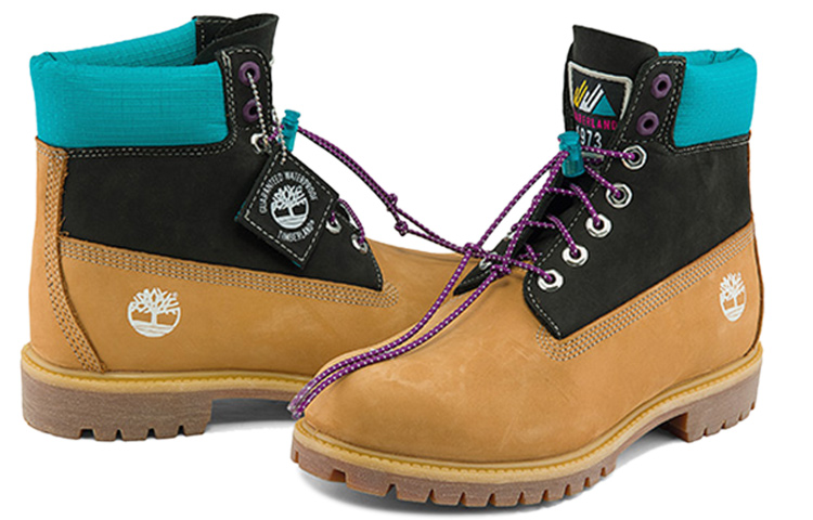 Purchase 添柏岚黑黄高帮休闲工靴 A2N93