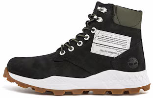 Timberland 6 Inch Brooklyn Side Zip Wide Fit Boots 'Black Nubuck with Green Padded Collar' A41Y6W Timberland 6 Inch Brooklyn Side Zip Wide Fit Boots 'Black Nubuck with Green Padded Collar' A41Y6W