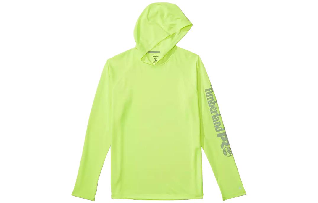 Timberland Hooded Pullover Sweatshirt Yellow Green with Letter Print A1V74-C77