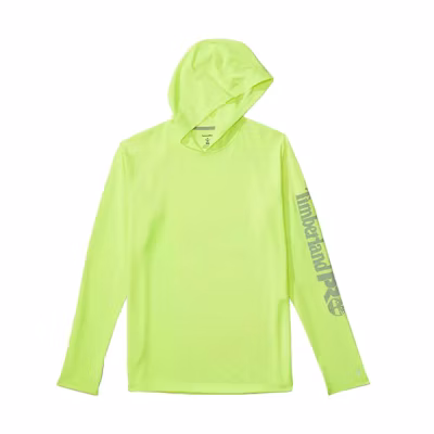Timberland Hooded Pullover Sweatshirt Yellow Green with Letter Print A1V74-C77
