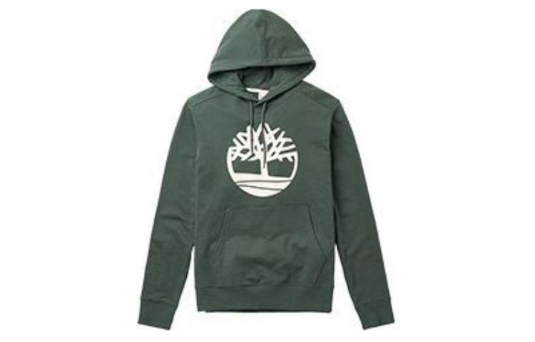 Timberland Hoodie Forest Green with Botanical Geometric Print A1Y2U-031