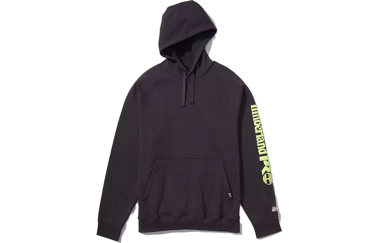 Timberland Hoodie with Letter Print and Large Pocket Red Brown A1HVY-Y48