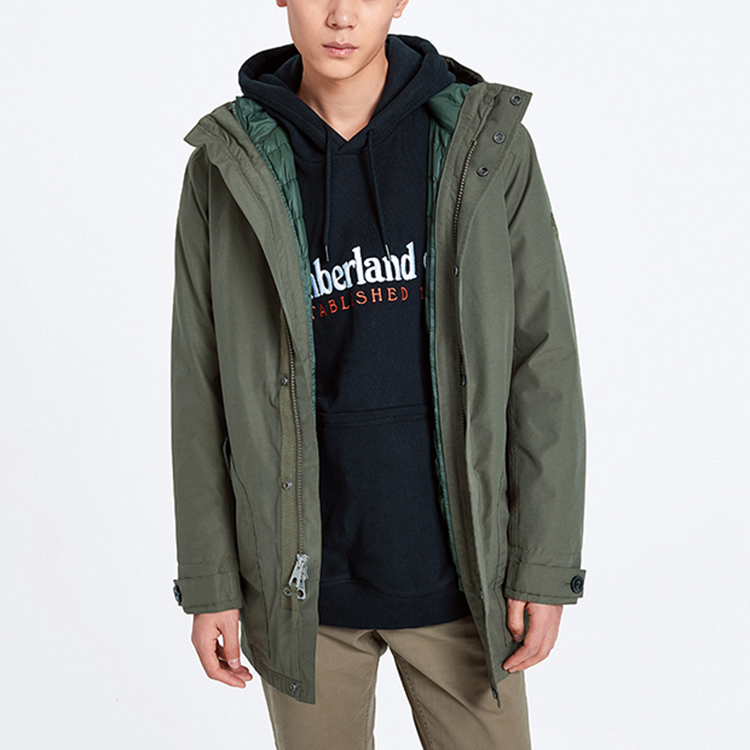 Shop Timberland Jaket Kalin Air Tahan 3-dalam-1 Hijau Zaitun A1YFF-A58
