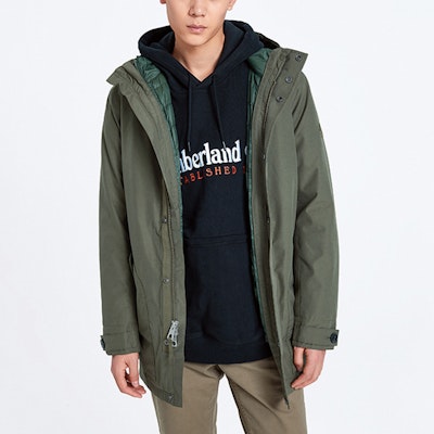 Timberland Insulated Waterproof 3-in-1 Parka in Olive Green A1YFF-A58 Shop Timberland Insulated Waterproof 3-in-1 Parka in Olive Green A1YFF-A58