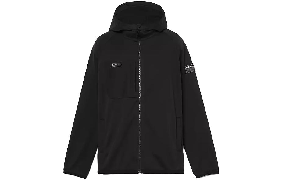 Timberland Ironhide Hooded Softshell Jacket Black Zip-Up Outdoor Coat A6D1X-001