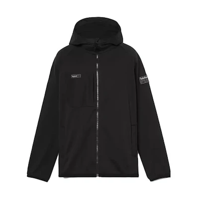 Timberland Ironhide Hooded Softshell Jacket Black Zip-Up Outdoor Coat A6D1X-001