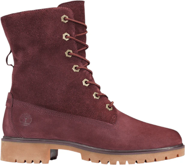 Women Timberland Jayne Waterproof Fleece Fold Down Boot Burgundy