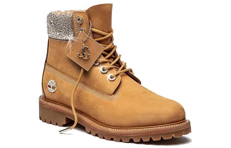 Lookbook Timberland Jimmy Choo 联名款小麦色水晶高帮工装靴 A427G231
