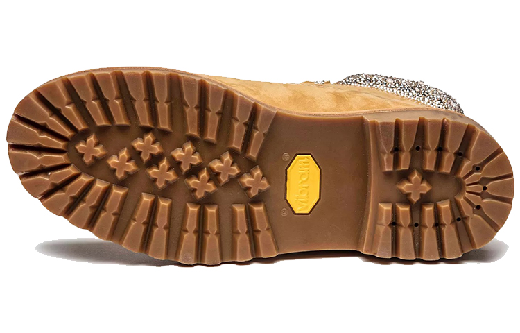 Shop Timberland Jimmy Choo 联名款小麦色水晶高帮工装靴 A427G231
