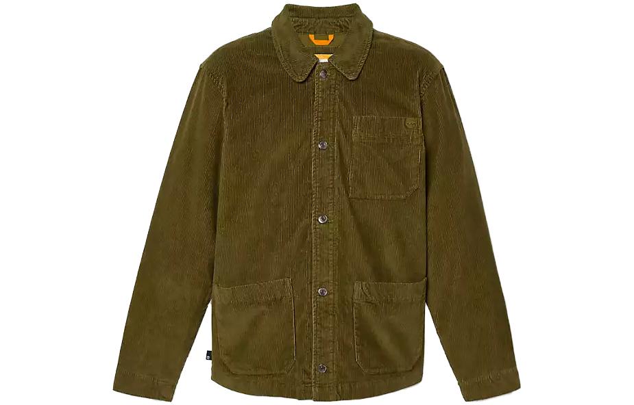 Timberland Kempshire Corduroy Chore Jacket Green Long Sleeve Button-Up A6FZ5-302