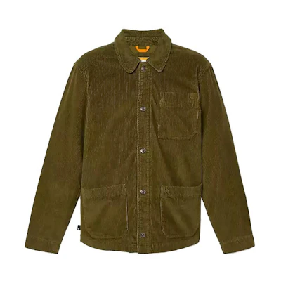 Timberland Kempshire Corduroy Chore Jacket Green Long Sleeve Button-Up A6FZ5-302