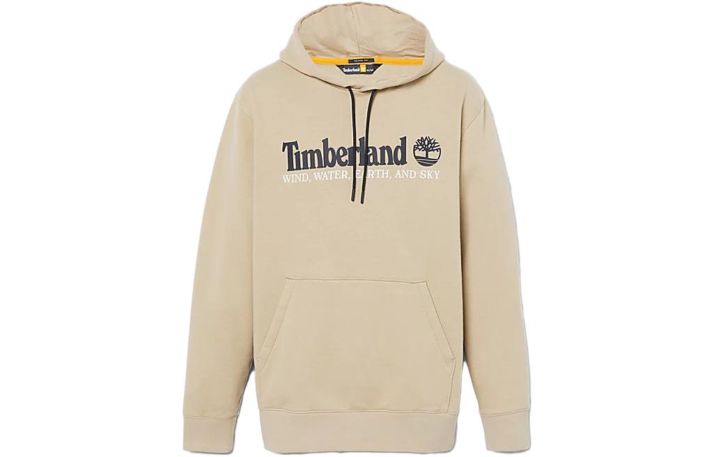 Timberland Khaki Hoodie with Logo Print A27HN-DH4