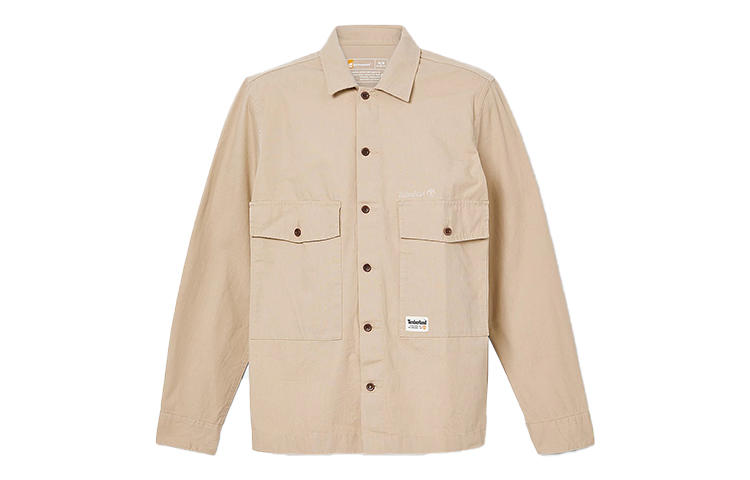 Timberland Khaki Solid Logo Shirt Jacket A65S5-269