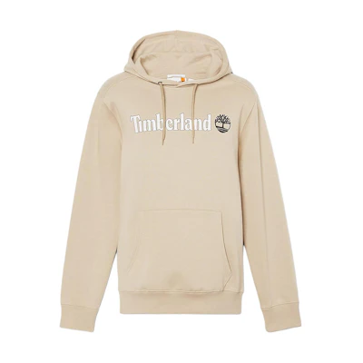 Timberland Letter Logo Print Pullover Hoodie Light Khaki A5UKK-DH4
