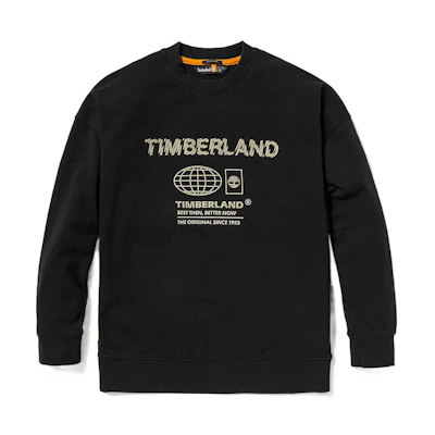 Timberland Letter Print Oversized Sweatshirt Unisex - Black A6QG5-001