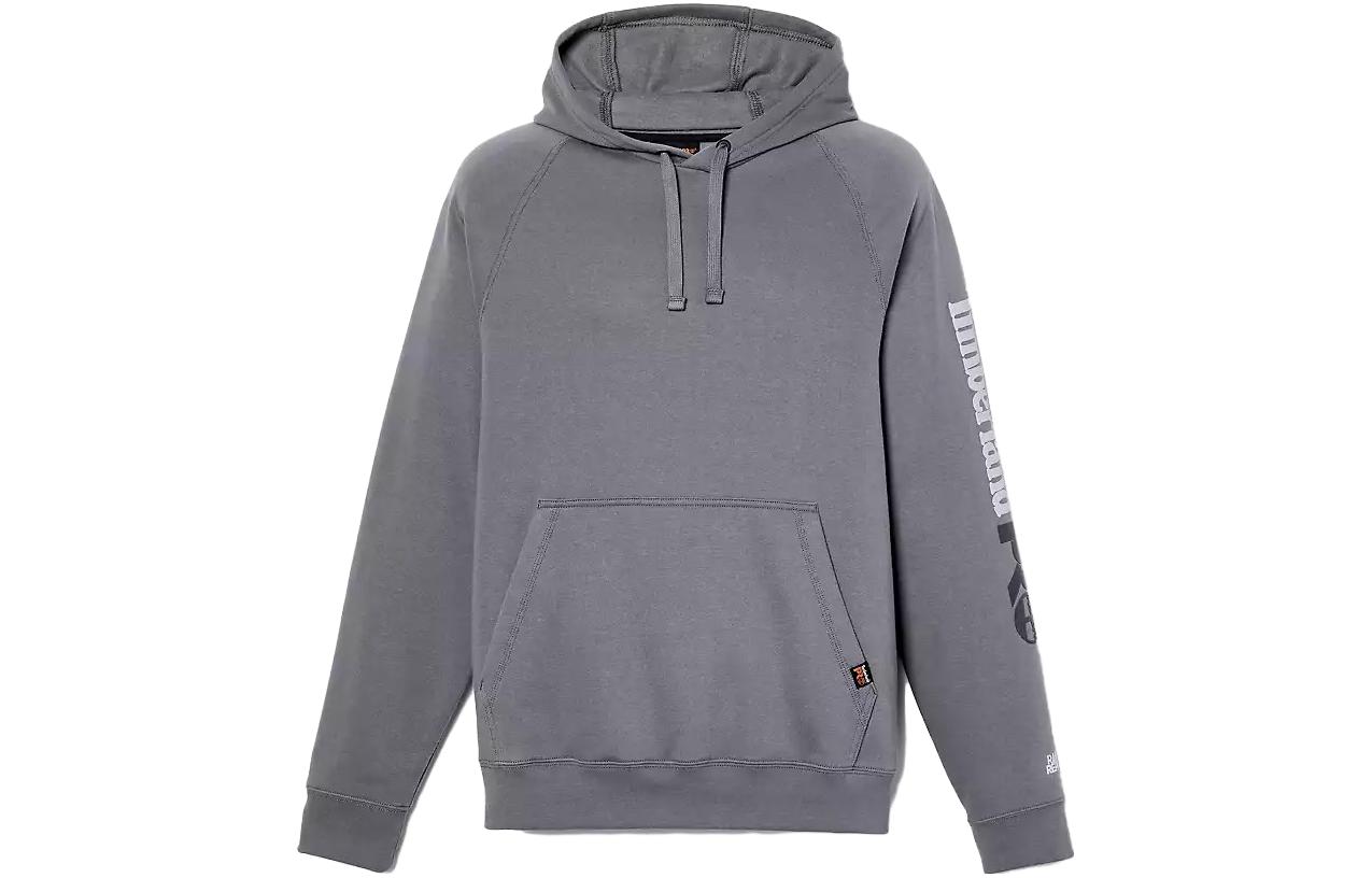 Timberland Letter Print Pocket Hoodie Grey A1HVY-039