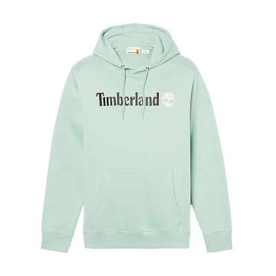 Timberland Light Green Hoodie with Letter Logo Print for Warmth A5UKK-EW0