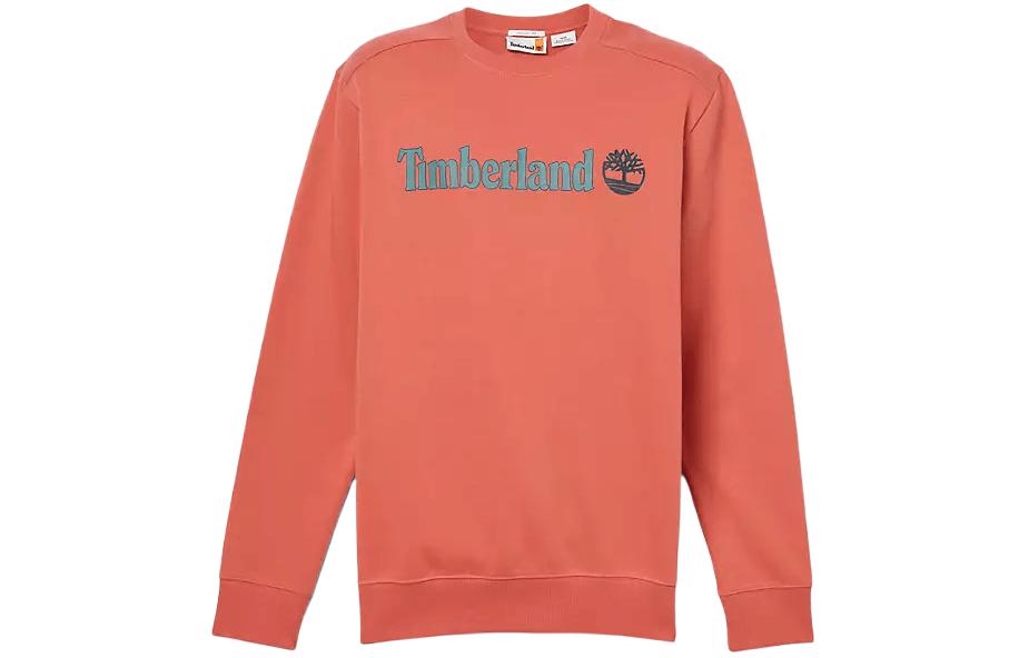 Timberland Linear Logo Crew Neck Sweatshirt Burnt Ochre Pullover A5UJY-EI4