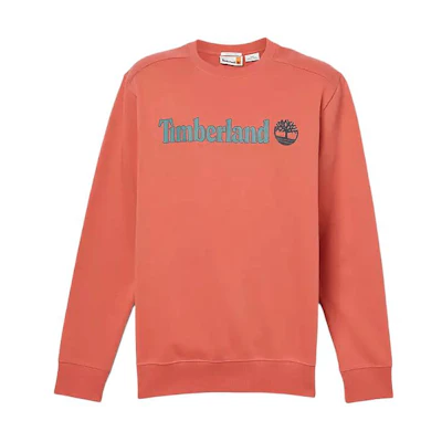 Timberland Linear Logo Crew Neck Sweatshirt Burnt Ochre Pullover A5UJY-EI4