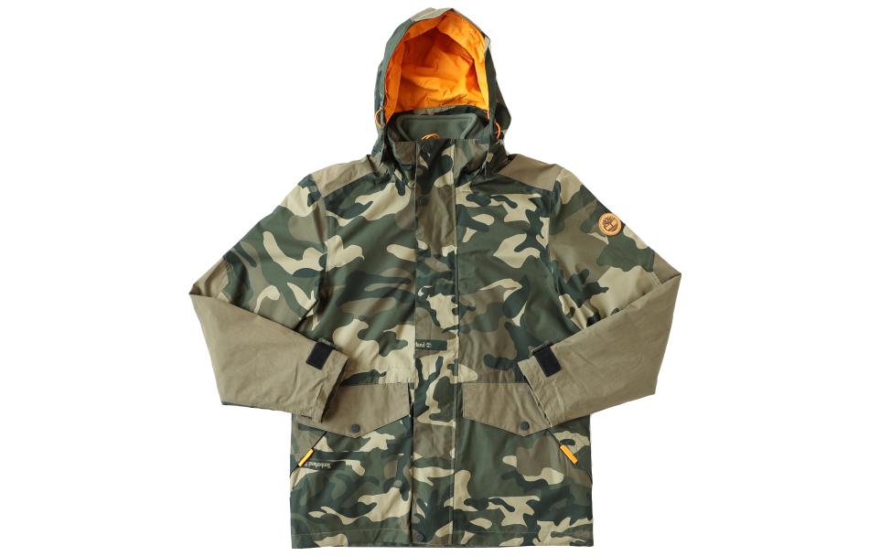 Timberland Logo Camo Waterproof Fleece-Lined Zip Hoodie Jacket Unisex - Camouflage A2BKF-AW1